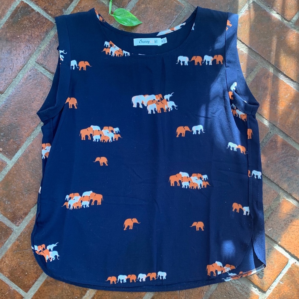 ModCloth Sunny Girl Elephant Print Top